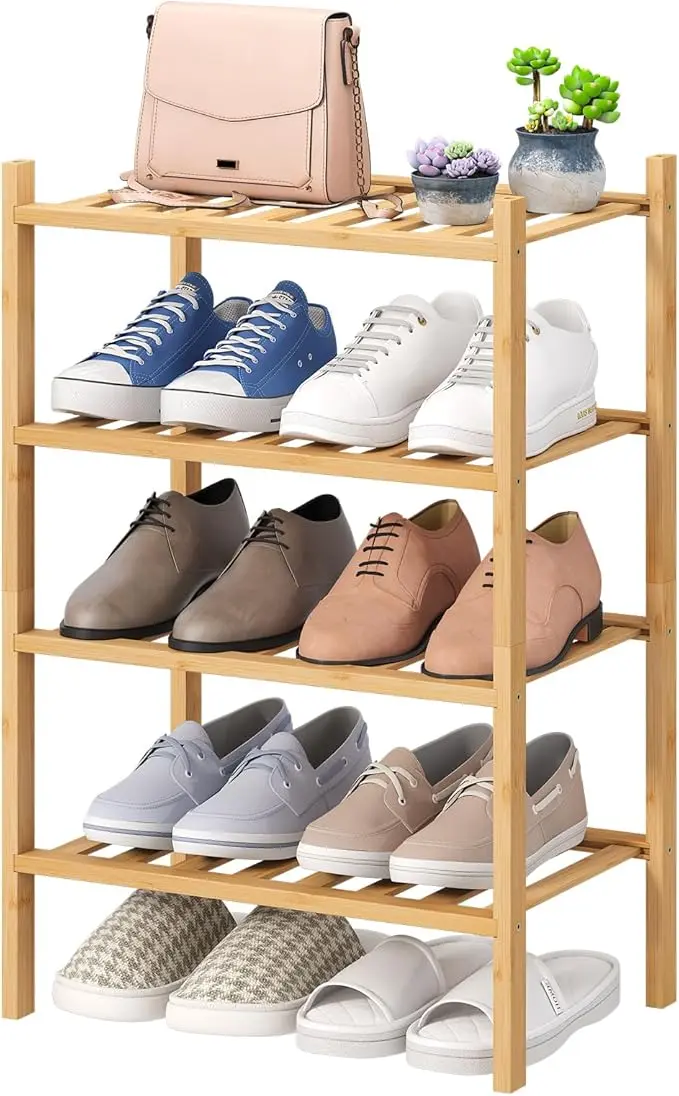 viewcare Small Shoe Rack, 4-Tier Rack