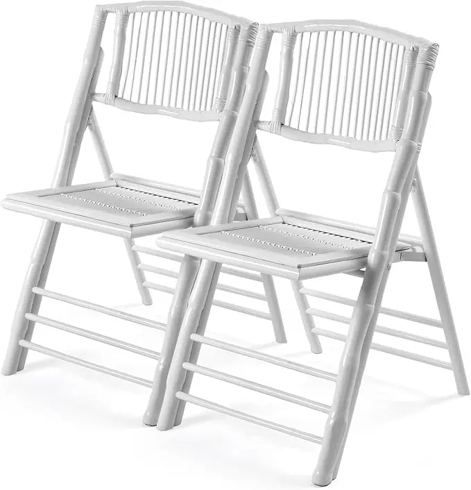 VINGLI Bamboo Folding Chair, Foldable Dining Wood Chairs Comfortable Seat