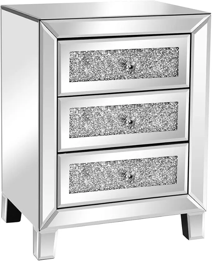 VINGLI Mirrored Nightstand