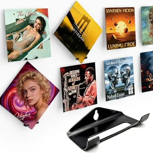 Vinyl Record Wall Mount Shelf, Custom Multi Angle Display, 4 Pcs