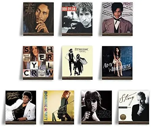 Vinyl Wall Mount Floating Record Shelves- 10 Pack, Espresso Wood