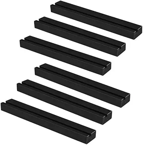 Vinyl Wall Mount Floating Record Shelves- 6 Pack, Black Wood