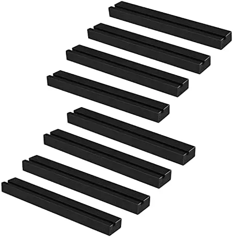 Vinyl Wall Mount Floating Record Shelves- 8 Pack, Black Wood