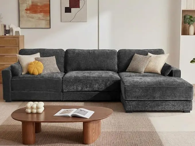 Vipbear 120" Oversized Modular Sectional Sofa, L Shaped Couch Set