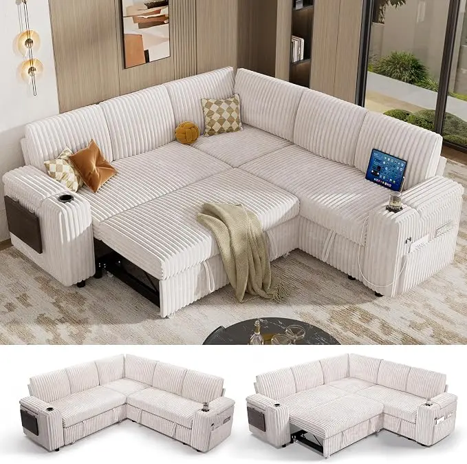 Vipbear 86" Modular Sectional Sleeper Sofa