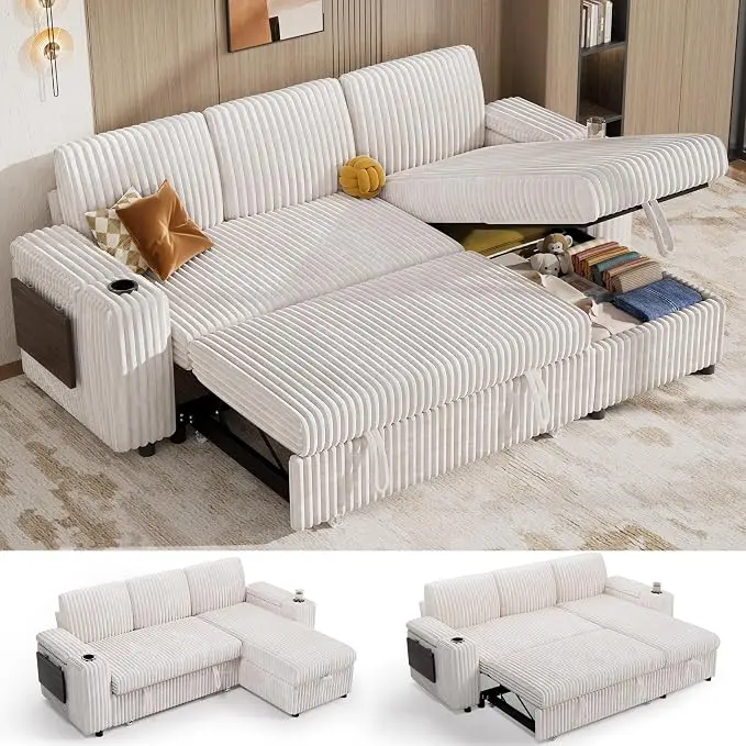 Vipbear 86" Modular Sectional Sleeper Sofa