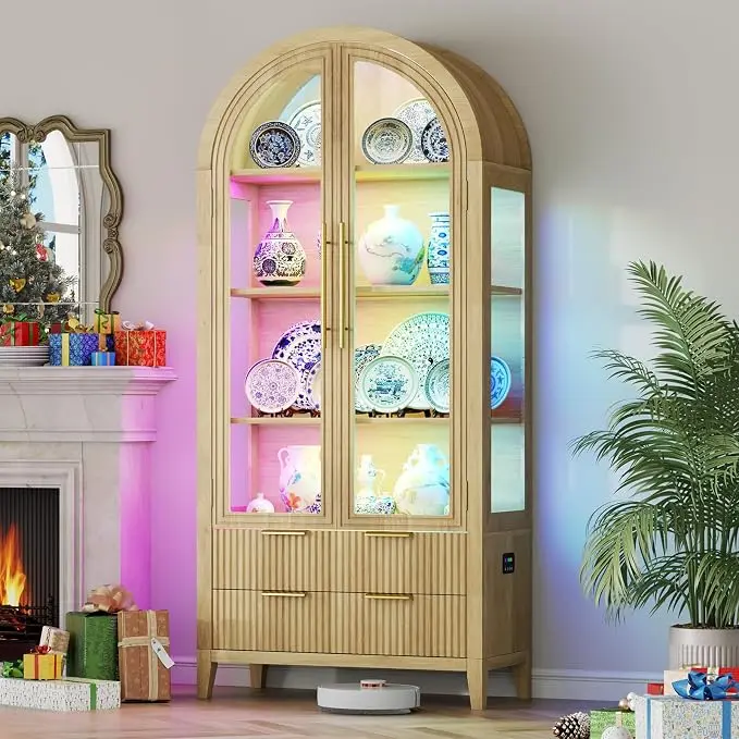 Vlsrka 71" Arched RGB Curio Cabinet