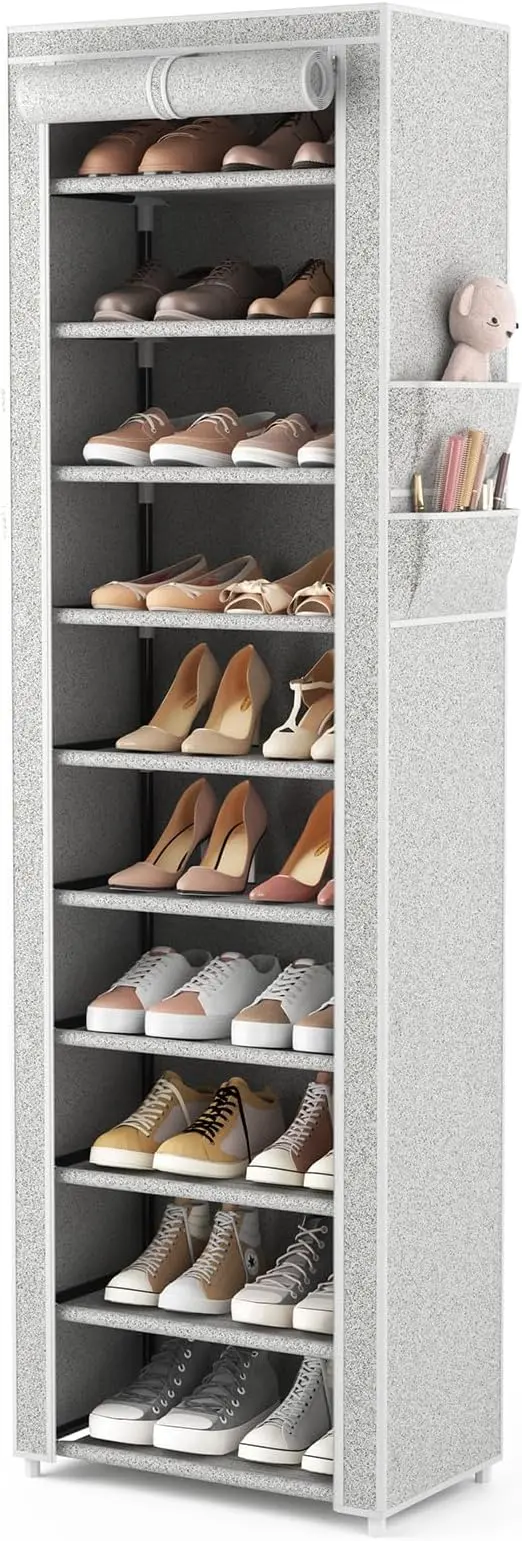 VTRIN Vertical Narrow Shoe Rack Organizer Tall Shoe Rack