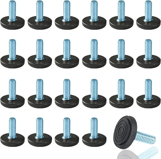 WAFJAMF 24 PCS M6 Thread Adjustable Furniture Levelers Screw in Threaded