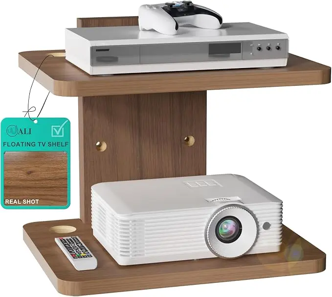 WALI Floating TV Shelf, 2 Tier Projector Shelf