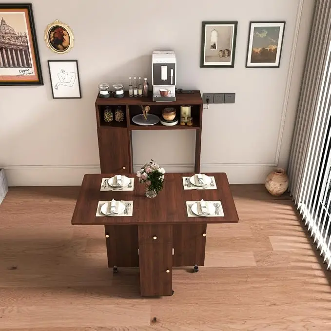Wall-Mounted Folding Dining Set, Smart Sideboard