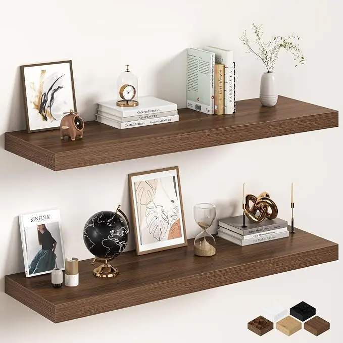 Walnut Floating Shelves 48Inch Long, 12 Inch Deep Floating Shelves