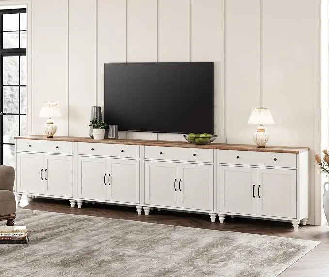 WAMPAT Farmhouse TV Stand for 85 inch TV