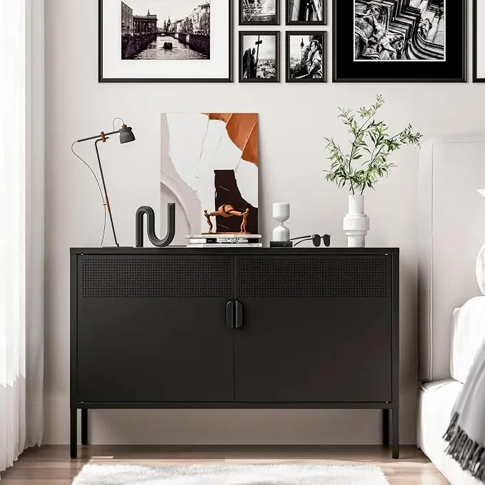 Washsemba 2 Door Storage Sideboard, Metal Storage Cabinet