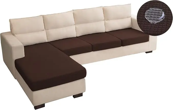 Water Repellent L Shaped Couch Covers, Sofa Seat Cushion Slipcovers, Stretch