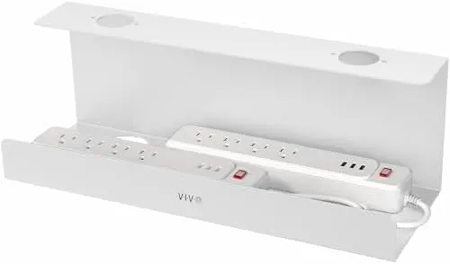 White 17 inch Extra Deep Cable Management Tray, DESK-AC16-1CW