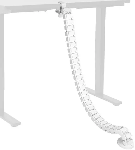 White Clamp-on Desk Vertebrae Cable Management Kit, DESK-AC01P-W