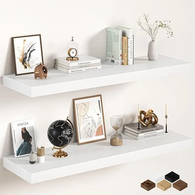 White Floating Shelves 48Inch Long, 12 Inch Deep Floating Shelves
