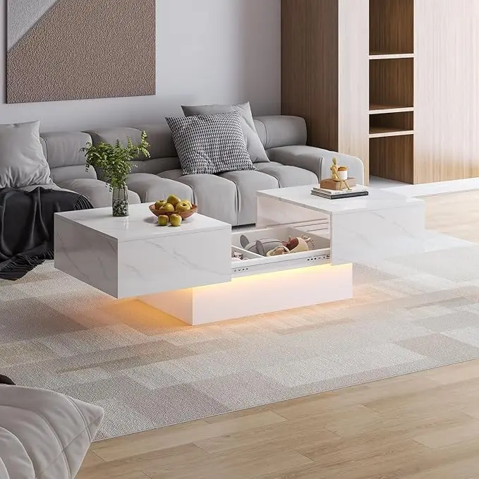 White Marble Modern Coffee Table