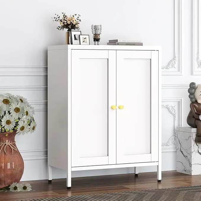 White Metal Storage Cabinet