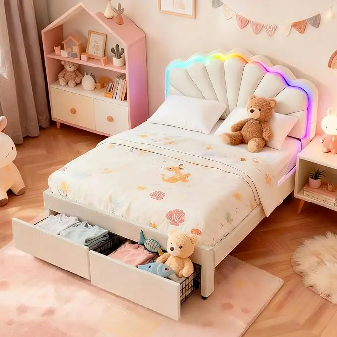 White Upholstered Bed Children’s Bed