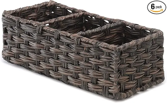 Whitmor 6 Pack Split Rattique Tank Topper Driftwood, Brown