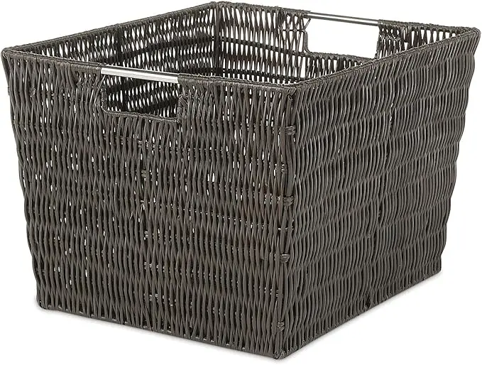 Whitmor Rattique Storage Tote Basket - Espresso