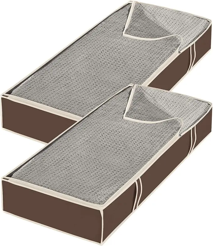 Whitmor Zippered Underbed Bags Java Set of 2 Pieces