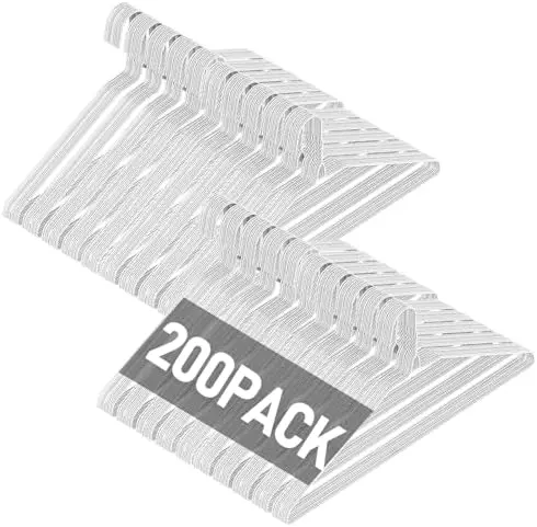 Wire Metal Clothes Hangers Bulk 200 Pack, Ultra Thin, White