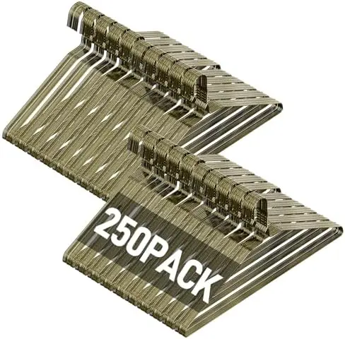 Wire Metal Clothes Hangers Bulk 250 Pack, Ultra Thin, Bronze