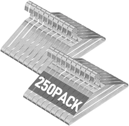 Wire Metal Clothes Hangers Bulk 250 Pack, Ultra Thin, Silver