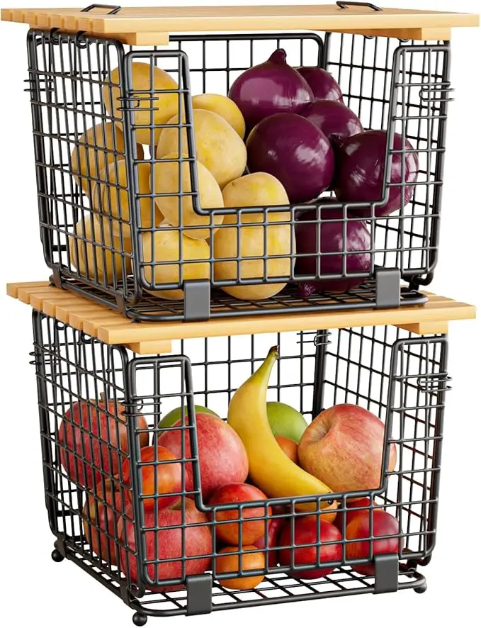 Wire Storage Basket for Kitchen Pantry