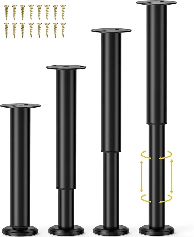 Wlrrcwdttc 4 Pcs Adjustable Bed Center Support Legs 10-17 inch