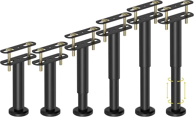 Wlrrcwdttc 6 Pcs Adjustable Height Bed Support Legs 7.08-12.6 inch, Bed Frame