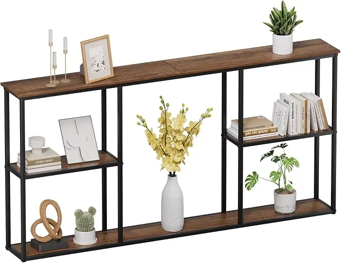 WOHOMO Console Table, 3-Tier Small Entryway Tables, Narrow Sofa Table
