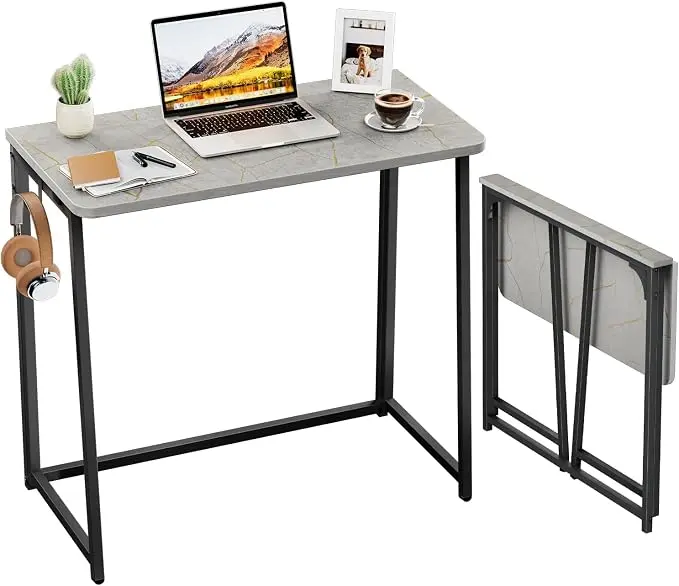 WOHOMO Small Foldable Computer Desk Writing Study Desk Easy Assembly