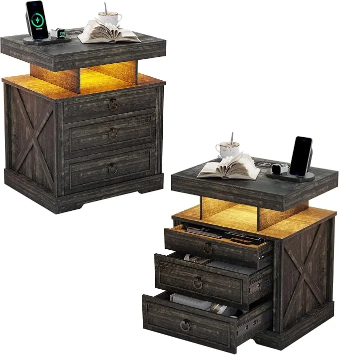 WOOVIVS Side Table Set of 2