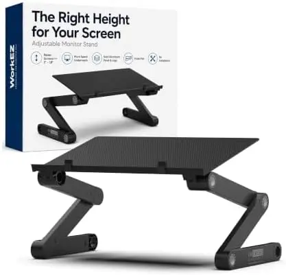 WorkEZ Adjustable Monitor Stand Riser for Desk, Black