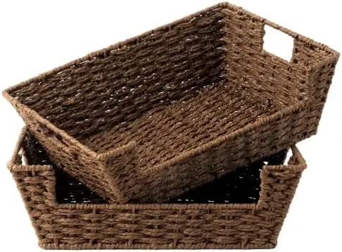 Woven Baskets for Organizing, Large Wicker Storage Basket