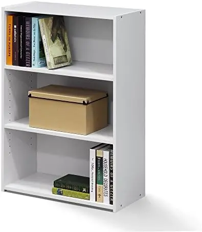 Wright 3-Tier Book Shelf, Modern Bookshelf, Soft White
