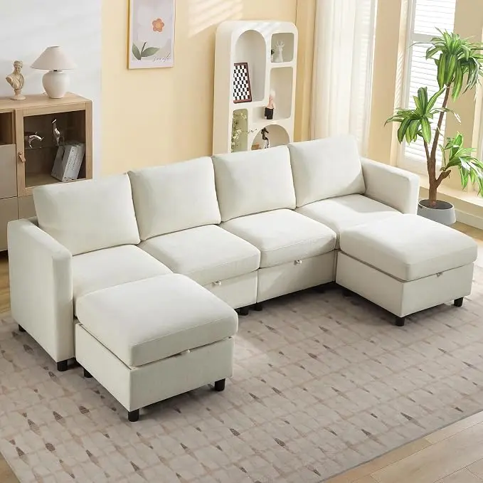 WUTUTUEE 107”Modular Sectional Sofa Convertible U Shaped Sofa Couch Set