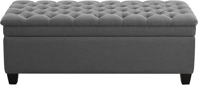 WUTUTUEE 51" Fabric Storage Ottoman Bench, Upholstered Rectangle End of Bed