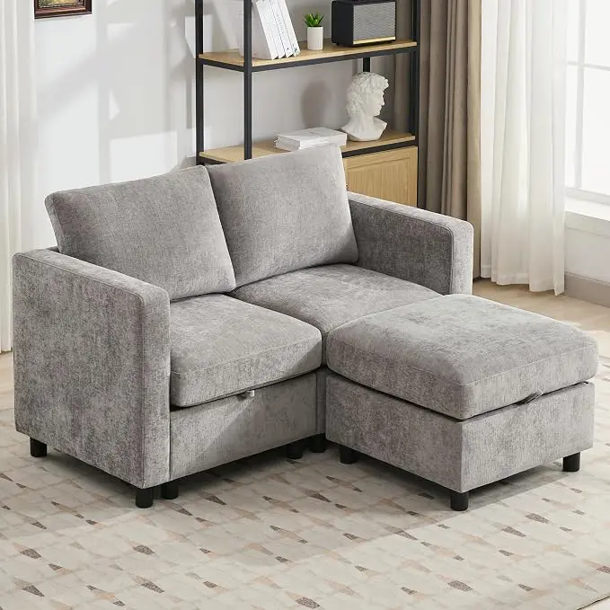 WUTUTUEE 58”Modular Sectional Loveseat Sofa