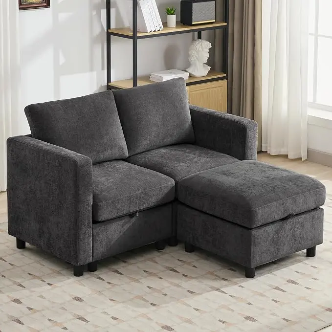 WUTUTUEE 58”Modular Sectional Loveseat Sofa