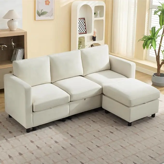WUTUTUEE 83”L-Shaped Modular Sectional Sofa