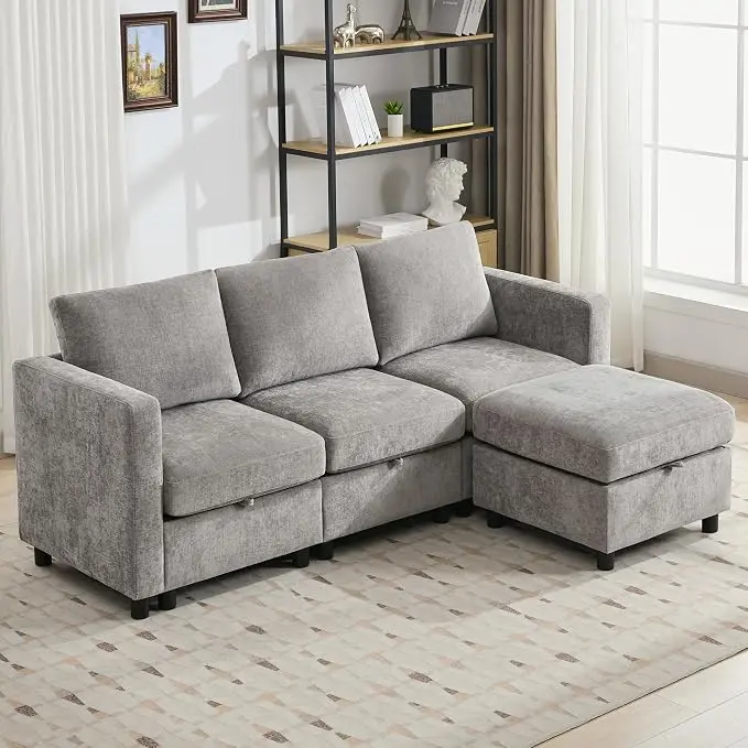 WUTUTUEE 83' Modular Sectional Sofa Convertible L Shaped Couch Set