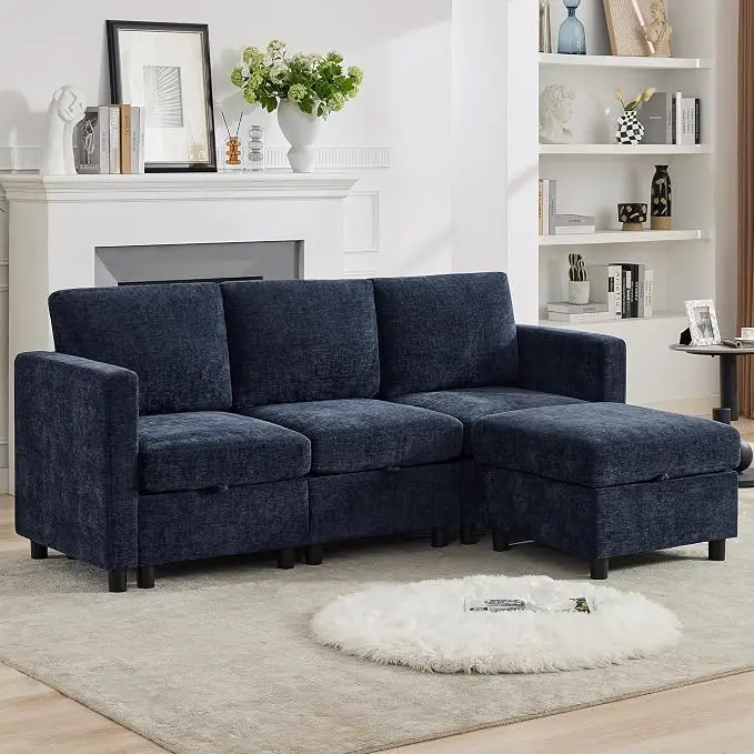 WUTUTUEE 83'' Modular Sectional Sofa Convertible L Shaped Couch Set