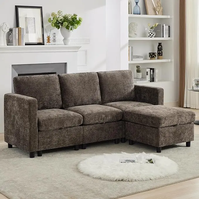 WUTUTUEE 83'' Modular Sectional Sofa Convertible L Shaped Couch Set