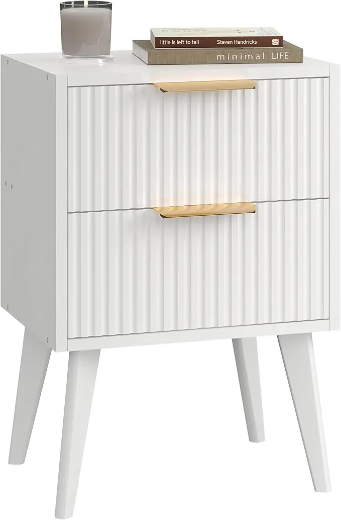 YAUKOMEL Fluted Nightstand