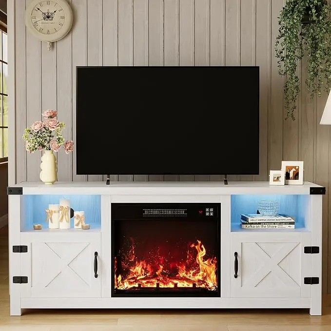 YESHOMY LED Fireplace TV Stand
